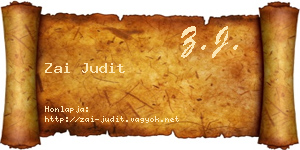 Zai Judit névjegykártya